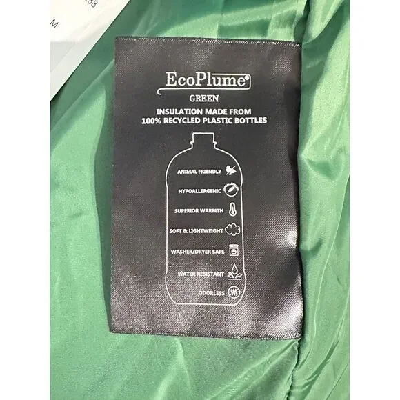 Bernie Bernardo Color Block Puffer Vest Green Black Women's Size Medium NWT - Picture 10 of 13